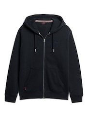 Cromo preto - Superdry com capuz e zíper Essential Logo Hoodie - Imagem 7 de 9