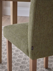 Set of 2 Tweedy Chenille Moss Green Milford Dining Chairs - Image 2 of 8