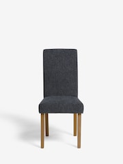 Set of 2 Tweedy Chenille Navy Blue Milford Dining Chairs - Image 3 of 8
