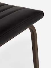 Set of 2 Distressed Faux Leather Black Aiden Bronze Effect Leg Dining Chairs - Image 7 of 8