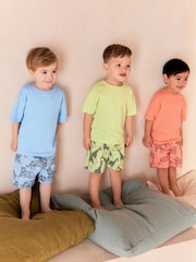 Dino multicolore brillant - 100% coton Short Woven Bottoms Pyjamas 3 Lot (9mths-12yrs) - Image 2 de 4