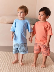 Dino multicolore brillant - 100% coton Short Woven Bottoms Pyjamas 3 Lot (9mths-12yrs) - Image 3 de 4