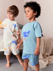 Moder/Cream/zelen kit - 100% Bombažna kratka pižama 3 komplet (9mths-12yrs) - Slika 3 iz 12