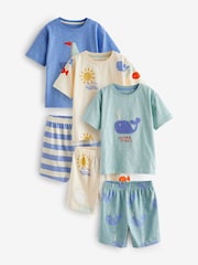 Moder/Cream/zelen kit - 100% Bombažna kratka pižama 3 komplet (9mths-12yrs) - Slika 7 iz 12