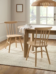 Set of 2 Light Natural Fin Wooden Dining Chairs - Image 1 of 5