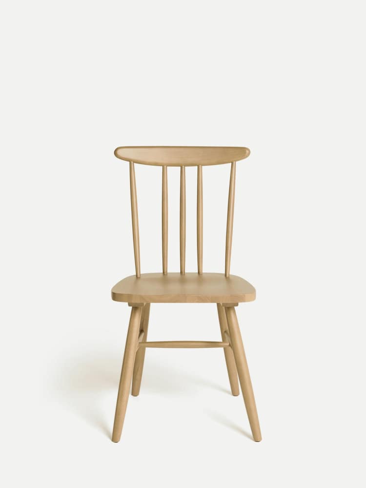 Set of 2 Light Natural Fin Wooden Dining Chairs - Image 2 of 5