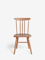 Set of 2 Dark Natural Fin Wooden Dining Chairs - Image 5 of 9