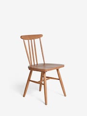 Set of 2 Dark Natural Fin Wooden Dining Chairs - Image 6 of 9