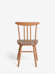 Set of 2 Dark Natural Fin Wooden Dining Chairs - Image 8 of 9