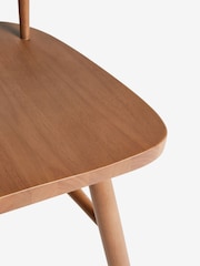 Set of 2 Dark Natural Fin Wooden Dining Chairs - Image 9 of 9
