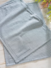 Set of 2 Charcoal Grey Bronx Stripe 100% Cotton Placemats with Cutlery Pocket - Image 4 of 5
