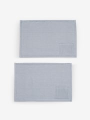 Set of 2 Charcoal Grey Bronx Stripe 100% Cotton Placemats with Cutlery Pocket - Image 5 of 5