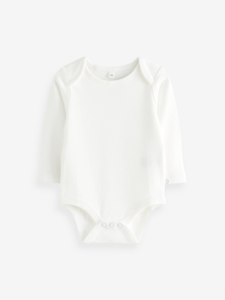 Blanco - MORI Cotton & Bamboo Long Sleeve Envelope Neckline Bodysuit - Imagen 2 de 4