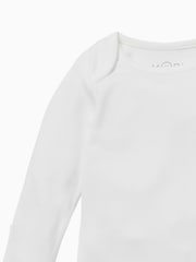 Blanco - MORI Cotton & Bamboo Long Sleeve Envelope Neckline Bodysuit - Imagen 3 de 4