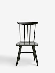Set of 2 Black Fin Wooden Dining Chairs - Image 3 of 7
