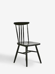 Set of 2 Black Fin Wooden Dining Chairs - Image 4 of 7