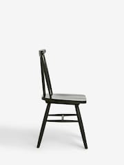 Set of 2 Black Fin Wooden Dining Chairs - Image 5 of 7