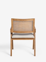 Contemporary Tweed Linen Natural Abel Arm Dining Chair - Image 5 of 7