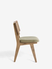 Set of 2 Soft Velvet Sage Green Abel Dark Wood Leg Dining Chairs - Image 5 of 8
