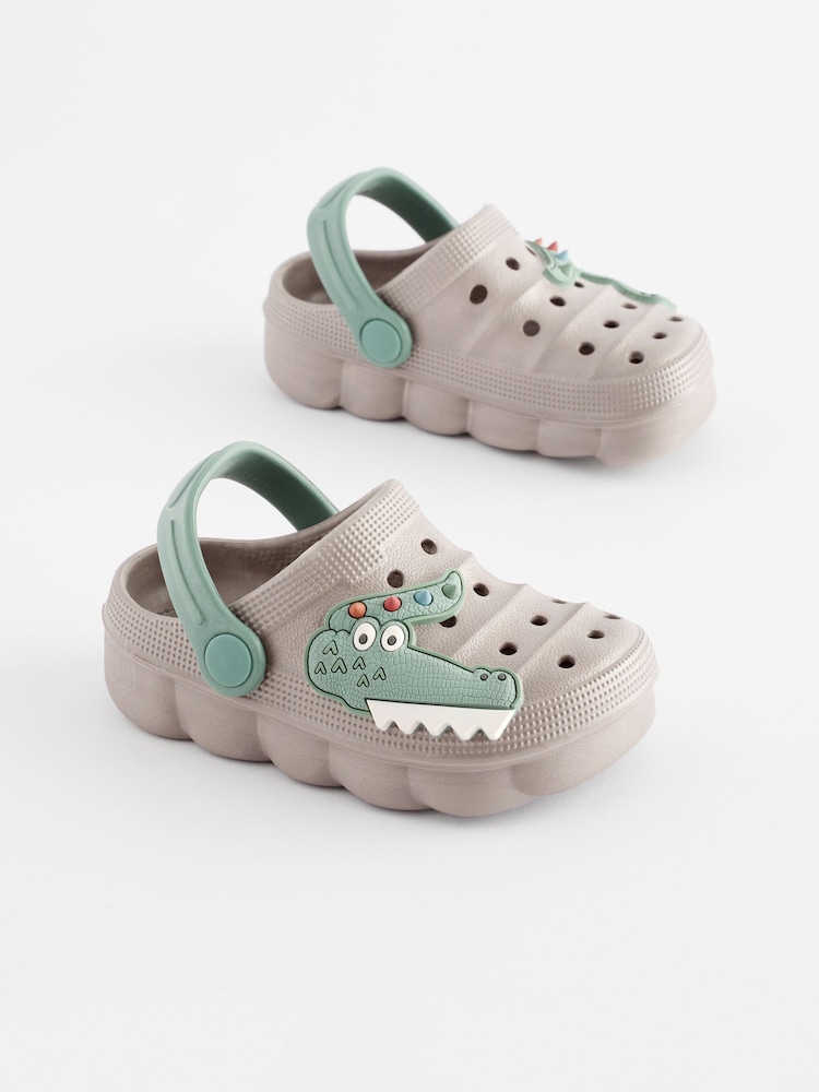Grey Crocodile Clogs - Image 1 of 7