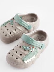 Grey Crocodile Clogs - Image 3 of 7
