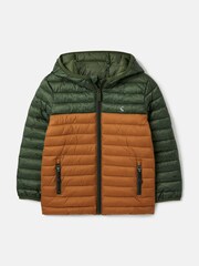 Joules Green Showerproof Padded Packable Coat - Image 1 of 6