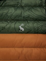 Joules Green Showerproof Padded Packable Coat - Image 6 of 6