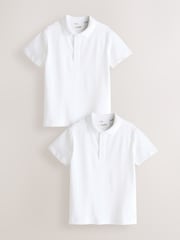 Clarks White Boys Short Sleeve School Polo Shirts 2 Pack - Image 1 of 5