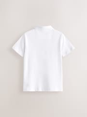 Clarks White Boys Short Sleeve School Polo Shirts 2 Pack - Image 3 of 5