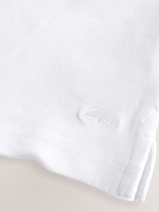 Clarks White Boys Short Sleeve School Polo Shirts 2 Pack - Image 5 of 5