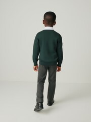 Clarks Green Long Sleeve School Knitted V-Neck Jumper - Image 2 of 6
