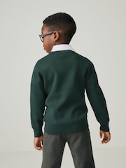 Clarks Green Long Sleeve School Knitted V-Neck Jumper - Image 3 of 6