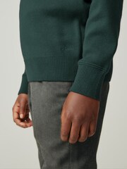 Clarks Green Long Sleeve School Knitted V-Neck Jumper - Image 4 of 6