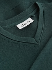 Clarks Green Long Sleeve School Knitted V-Neck Jumper - Image 6 of 6