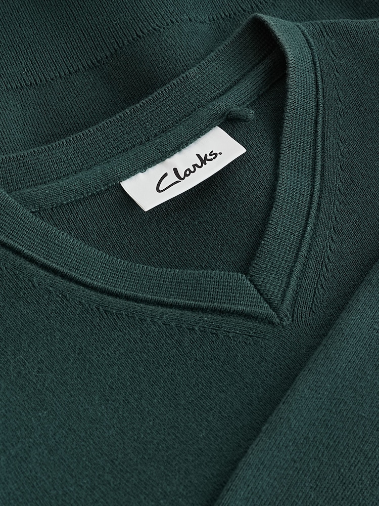 Clarks Green Long Sleeve School Knitted V-Neck Jumper - Image 6 of 6