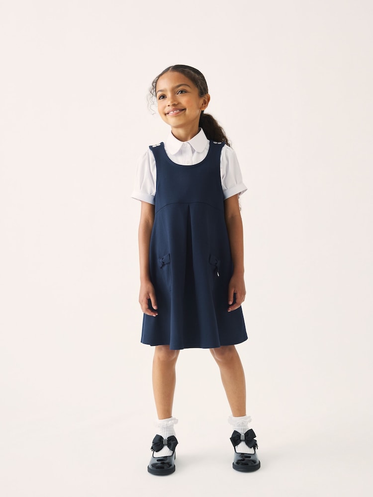 Clarks Navy Clarks School Ponte Pinafore Dress - Image 1 of 9 Clarks Navy Clarks School Ponte Pinafore Dress - Image 1 of 9