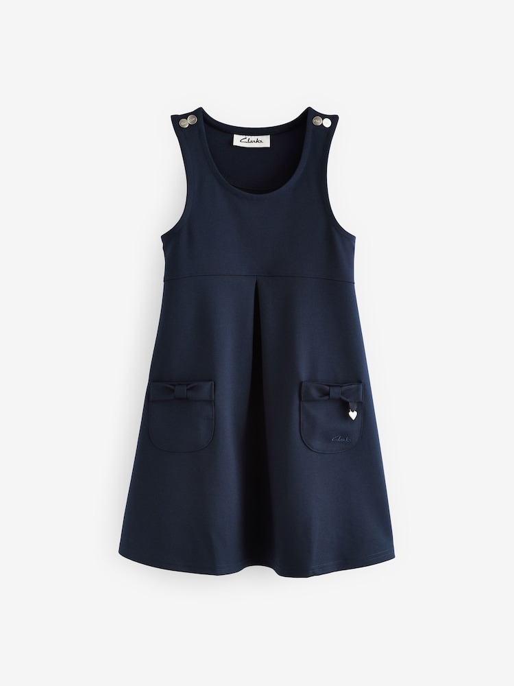Clarks Navy Clarks School Ponte Pinafore Dress - Image 6 of 9