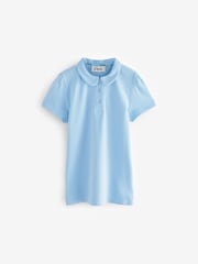 Clarks Blue Girls Short Sleeve School Shirts 2 Pack - Image 2 of 5
