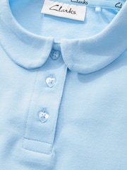 Clarks Blue Girls Short Sleeve School Shirts 2 Pack - Image 5 of 5