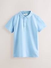 Clarks Blue Boys Short Sleeve School Polo Shirts 2 Pack - Image 2 of 5