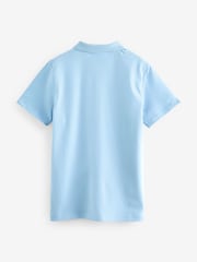 Clarks Blue Boys Short Sleeve School Polo Shirts 2 Pack - Image 3 of 5