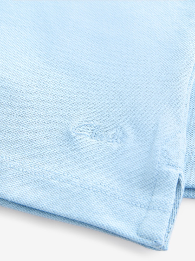 Clarks Blue Boys Short Sleeve School Polo Shirts 2 Pack - Image 5 of 5