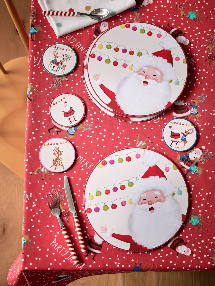 Set of 4 Fun Christmas Santa Placemats and Coasters - Изображение 1 из 4