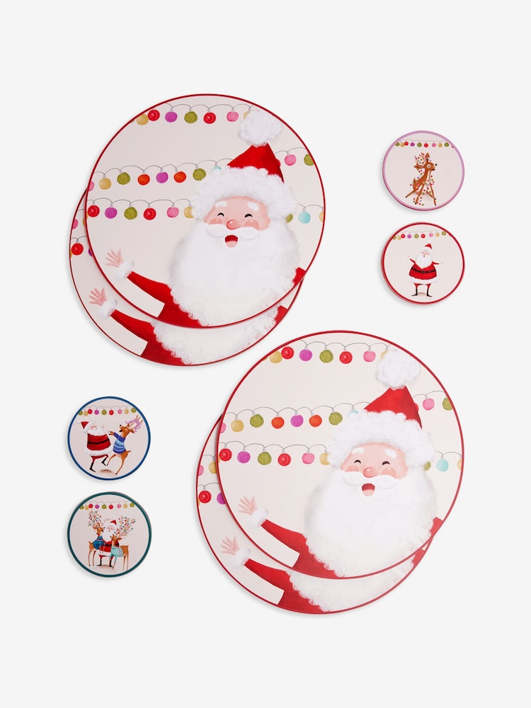 Set of 4 Fun Christmas Santa Placemats and Coasters - Изображение 4 из 4