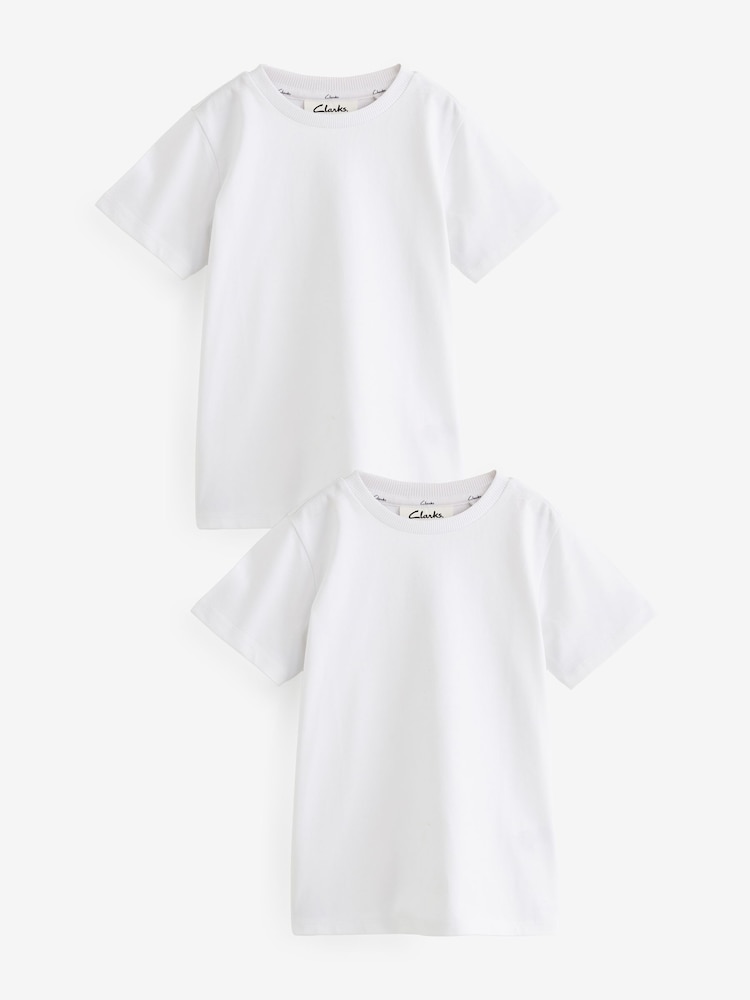 Clarks White T-Shirts 2 Pack - Image 1 of 4