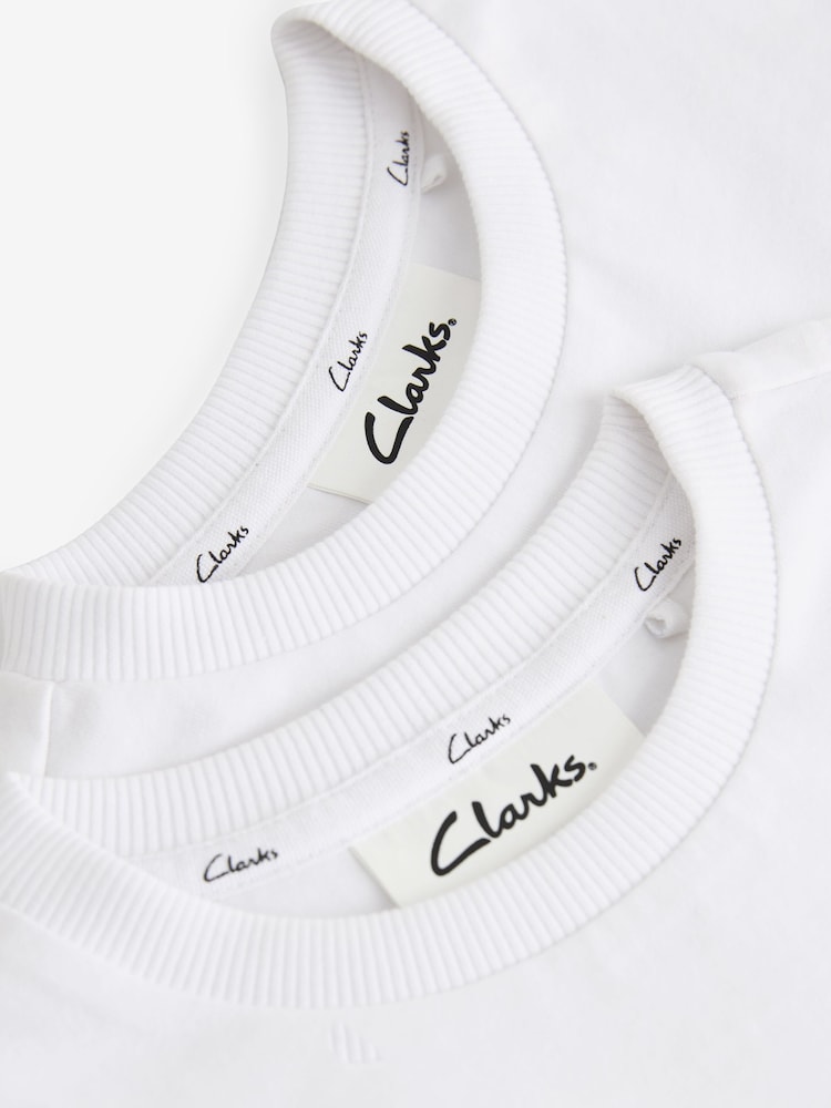 Clarks White T-Shirts 2 Pack - Image 4 of 4