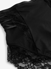 Lipsy High Waist Shaping Lace Trim Black Knickers - Image 6 of 6