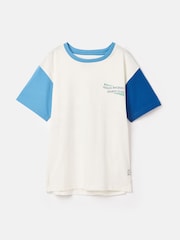 Joules Ben White/Blue Short Sleeve T-Shirt - Image 1 of 5