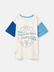 Joules Ben White/Blue Short Sleeve T-Shirt - Image 2 of 5
