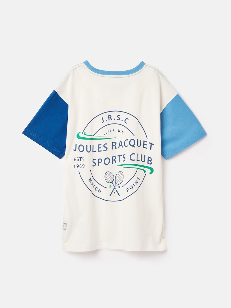 Joules Ben White/Blue Short Sleeve T-Shirt - Image 2 of 5